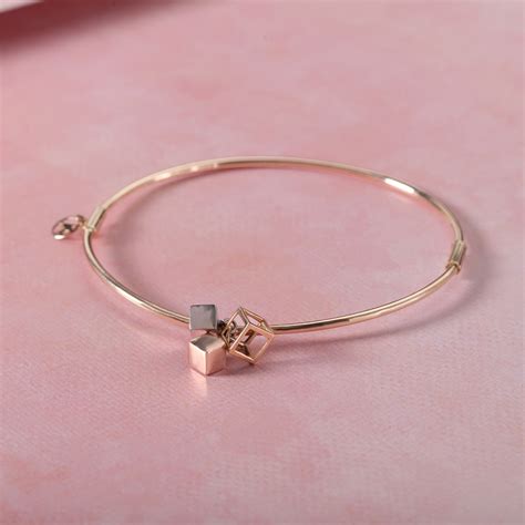 14KT Yellow-White-Rose Gold Bangle