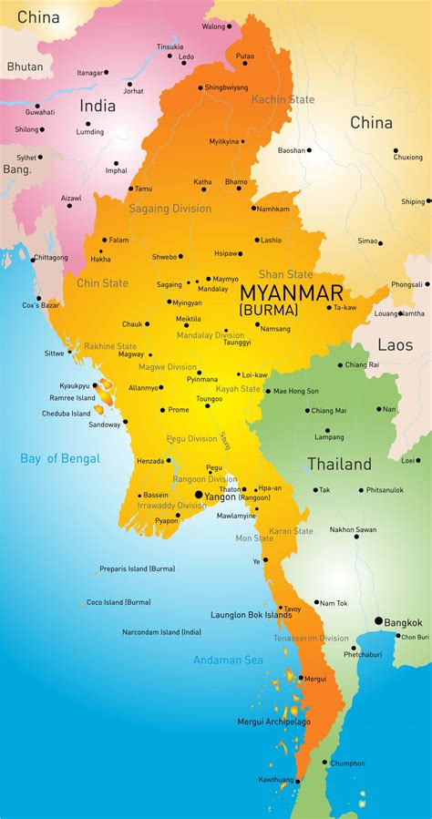 Myanmar (Burma) Map - Guide of the World