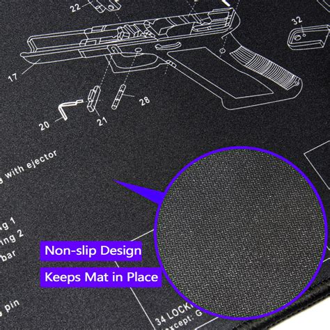 Gun Mat Glock Bench Mat - Gray Gen5 Exploded Diagram Mat Pre-painted ...