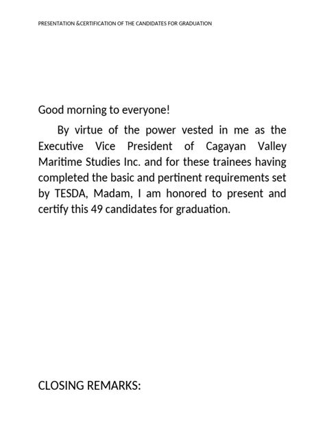 Image result for Toastmaster Closing Remarks Script