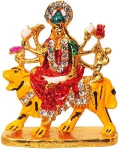The Razzle Box Brass 24 K Gold Plated with Stones Hindu Goddess Durga ...