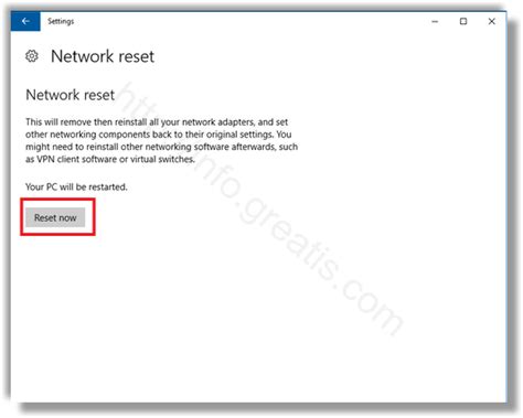 Reset Network Connection 的图像结果