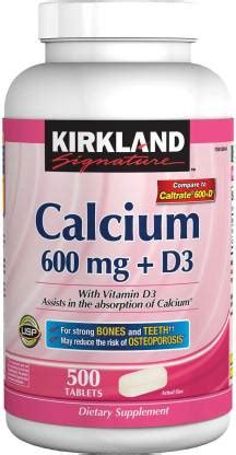 KIRKLAND Signature Calcium 600 Mg + D3 500 Tablets Price in India - Buy ...