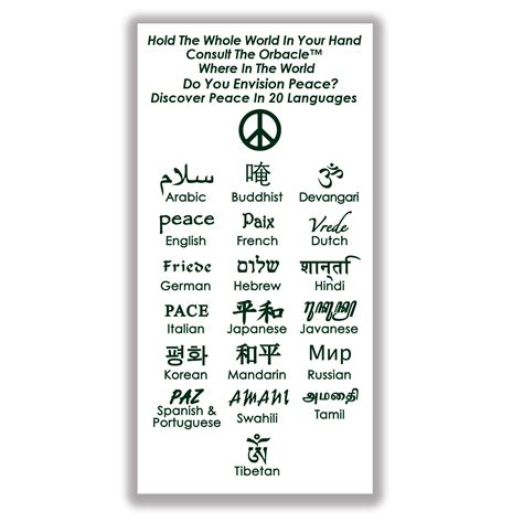 Peace Symbols In Different Languages