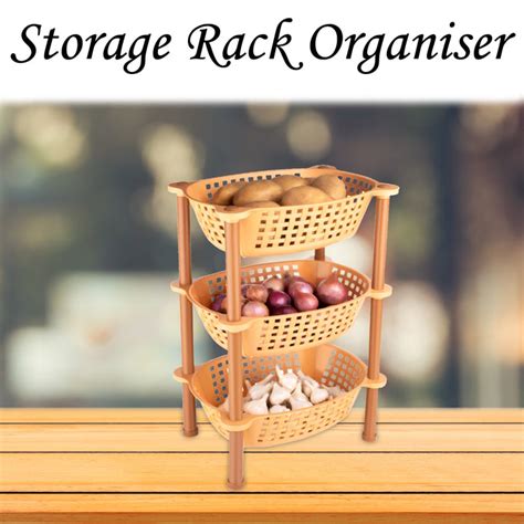 4646 Multipurpose Plastic Storage Rack Organiser - 3 pcs - DeoDap