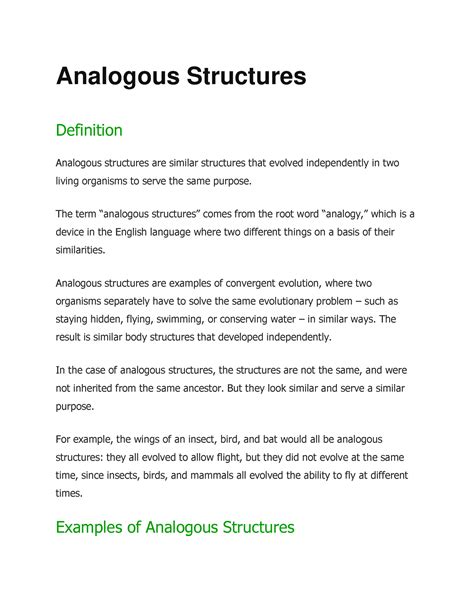 Analogous Structures - Analogous Structures Definition Analogous ...