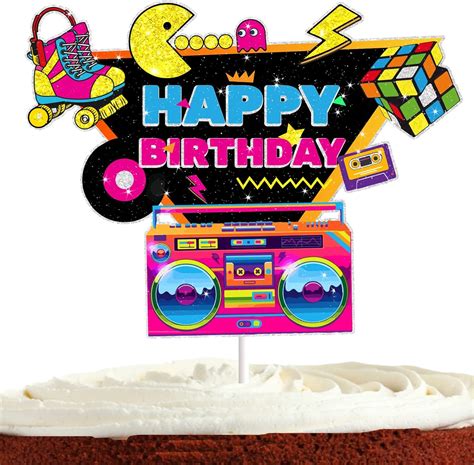 Amazon.com: 90s 80s Cake Topper for Men Women Happy Birthday 80s 90s ...