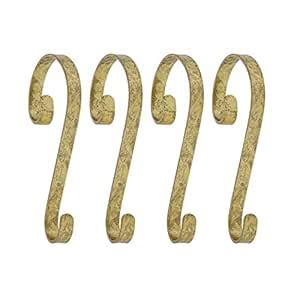 Stocking Scrolls 4-Pack Stocking Hanger Set (Gold Foil) : Amazon.in ...