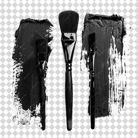 Premium PSD | A set of brushes and brushes with a black and white ...