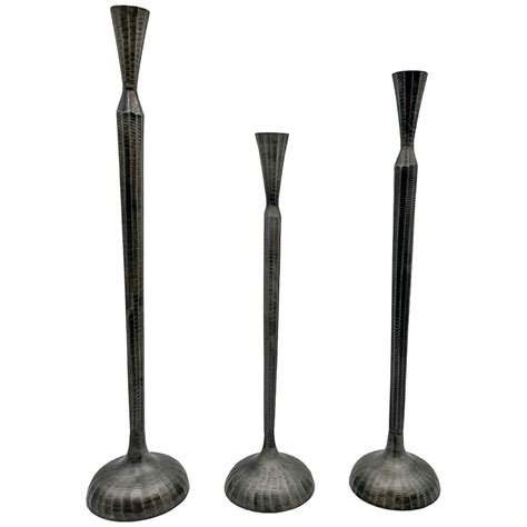 Bungalow Rose Cathyleen Tall Brass Floor Candle Holders – Set | Wayfair