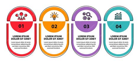 4 steps infographic flowchart design template | Premium Vector