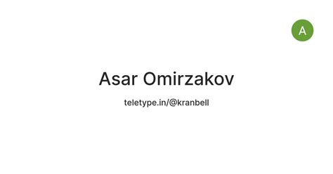Asar Omirzakov — Teletype