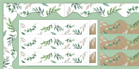 A3 Botanical-Themed Wavy Display Borders (teacher made)