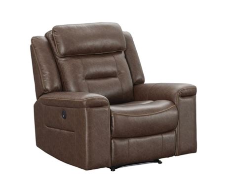 Buy LeatherOn Lucas Leatherette 1 Seater Motorised Recliner in Brown ...