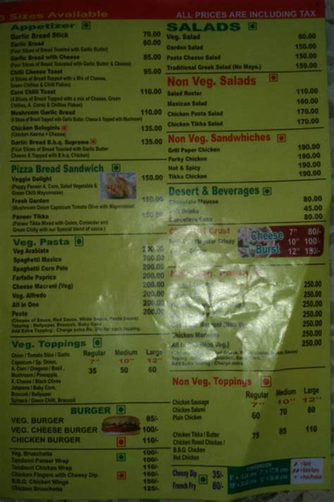 Menu at Pizza Caprina marol, Mumbai, 4 Premier Emperor Building Off