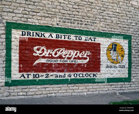 Dr Pepper advertising mural, Dublin, Texas Stock Photo - Alamy