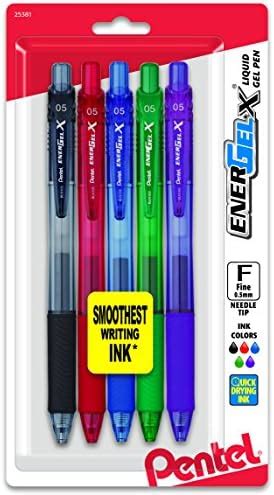 Pentel EnerGel-X Retractable Liquid Gel Pen, 0.5mm, Needle Tip ...