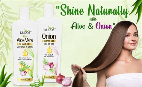 Buy Kudos aloe vera shampoo With Onion&Neem and onion shampoo With Tea ...