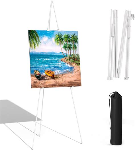 Amazon.com: White Easel Stand for Wedding Sign - 66 Inches Portable ...