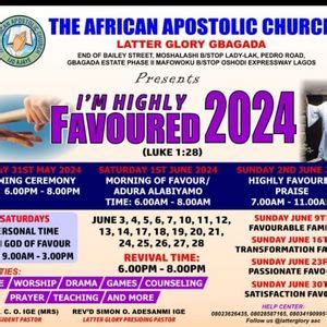 IM HIGHLY FAVORED , 10, Shittu Animashaun Gbagada, Lagos, 31 May to 1 ...