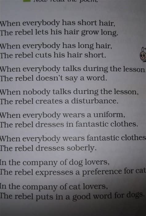 list five things that a rebel does[tex]list \: five \: things \: that ...