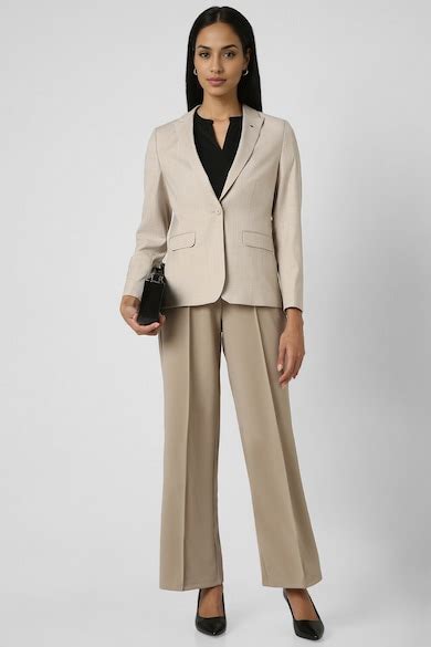 Buy Women Beige Check Blazer Online - 39729207 | Van Heusen