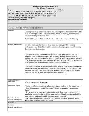 Image result for Assessment Plan Examples