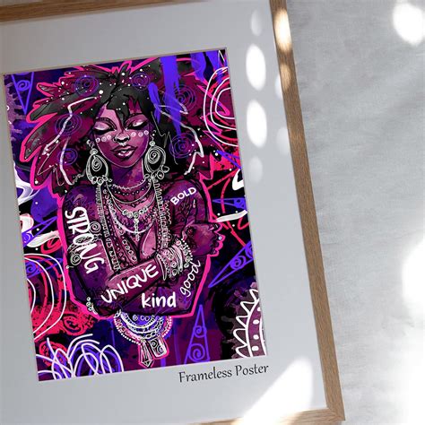 Buy Black Woman Graffiti Art Inspirational Black Girl Wall Art for ...