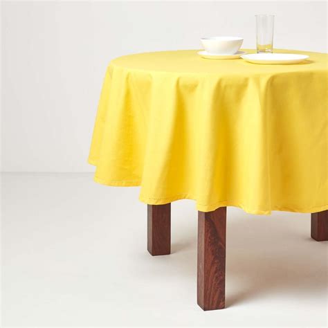 Yellow Cotton Round Tablecloth 180 cm