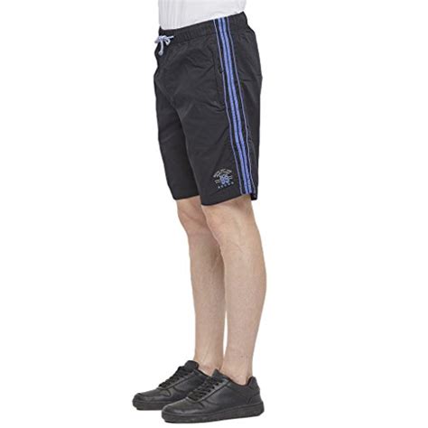 BEEVEE 100% Cotton Solid Black Elasticated Shorts with Drawstring ...
