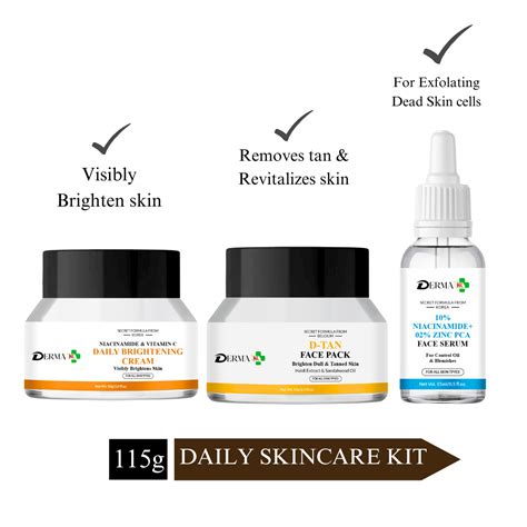 DERMA KR Niacinamide & vitamin C Face cream+ Ubtan D-Tan Face Pack +Ni ...