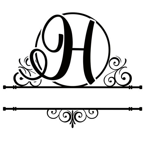 Buy Letter H Split Monogram | Digital File Online in India - Etsy