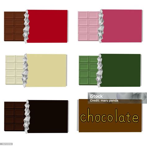 Various Types Of Chocolate Bars Stock Illustration - Download Image Now ...