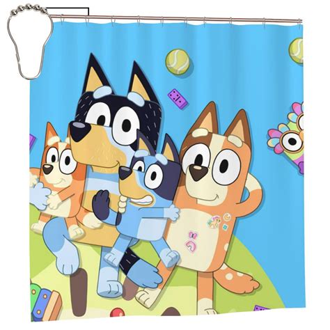 Masiiu Bluey Print Shower Curtain 72x72in Waterproof for Bathroom Decor ...