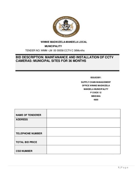 Fillable Online Tender-Closing-Register-Maintenance-of-CCTV-Cameras ...