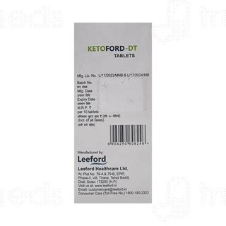 Ketoford Dt Tablet: Uses, Side Effects, Price & Substitutes