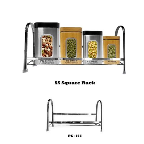 PE 155 Stainless Steel 2-Tier Kitchen Rack Pantry Storage Organizer(Si ...