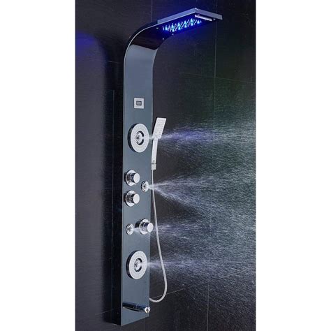 Buy 55 in. 6-Jet Shower Panel System with LED Rainfall Waterfall Shower ...