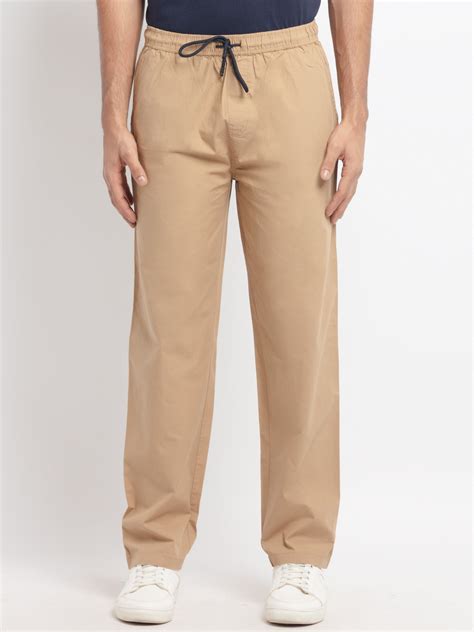 Buy Khaki Mens Regular Fit Track Pants | Status Quo