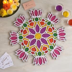 CraftVatika Rangoli Wooden Template Mat Stencil for Floor Home Diwali ...