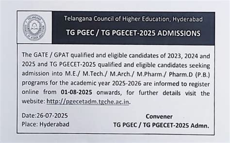 TG PGEC/PGECET 2025 :: Online Certificate Verification