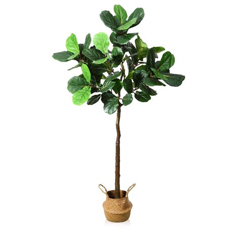 Buy SOGUYI Artificial Fiddle Leaf Fig Tree 7 Feet Tall Fake s 59 Leaves ...