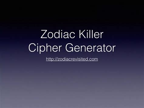 Zodiac Killer Cipher Generator | PDF