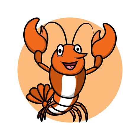 Shrimp cartoon. Seafood prawn Logo. Crustacean animal icon symbol ...