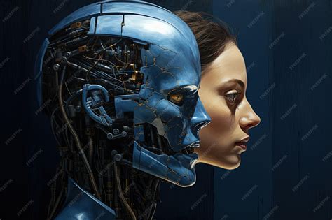 Premium Photo | Half human half robotic head concept of artificial ...