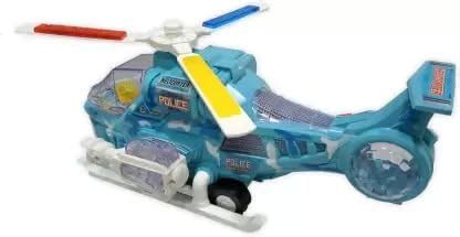 Buy FunVilla Musical Toy Battery Operated Transparent Gear Helicopter ...
