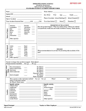 Fillable Online worcesterschools student accident form Fax Email Print ...