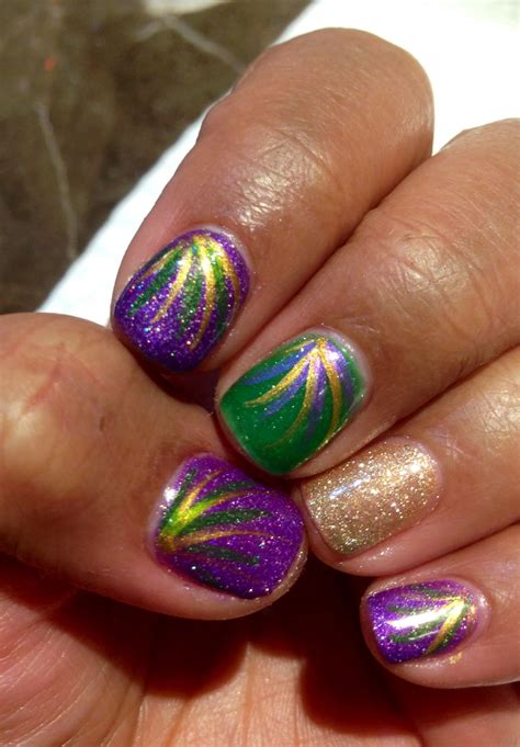 mardi gras nail art