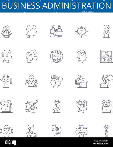 Business administration line icons signs set. Design collection of ...