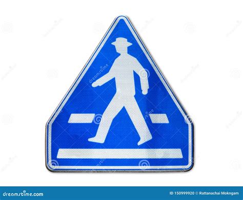 Traffic Sign, Blue Pentagon Pedestrian Sign Isolated on White ...